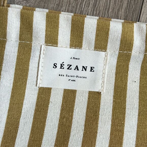 SEZANE Canvas "Amour Club" Striped Tote Bag - Picture 3 of 6